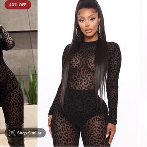 FN mesh cheetah play suit- small